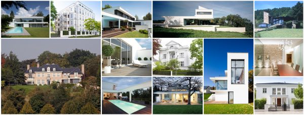 german-property - the picture is a collage of representative and modern residential buildings and villas in Germany