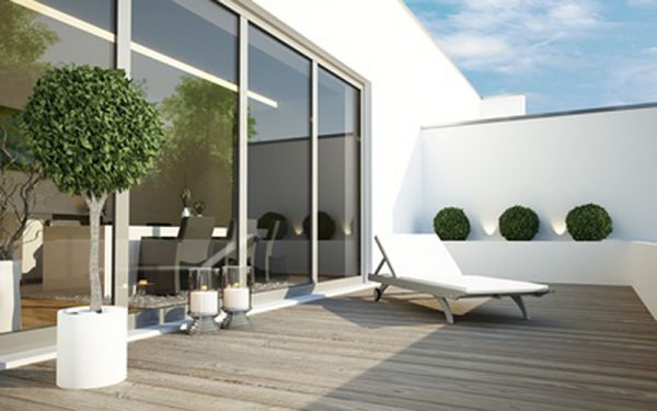german-property - the picture shows the terrace of a modern and stylish apartment